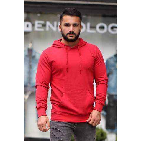 Madmext Red Basic Hoodie 4117 - Kırmızı