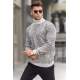 Stone Gray Designed Knitted Sweater 5765 - Taş rengi