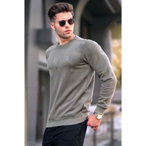 Light Khaki Regular Fit Basic Sweatshirt 5799 - Açık haki