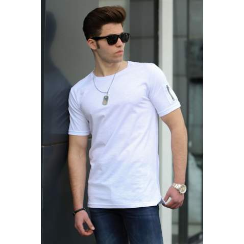 Madmext White T-shirt for Men 4103 - Beyaz