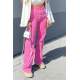 Pink High Waist Basic Palazzo Jeans MG1547 - Pembe