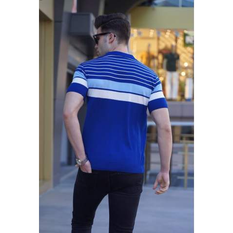 Men Cobalt Blue Polo T-Shirt 5732 - Mavi