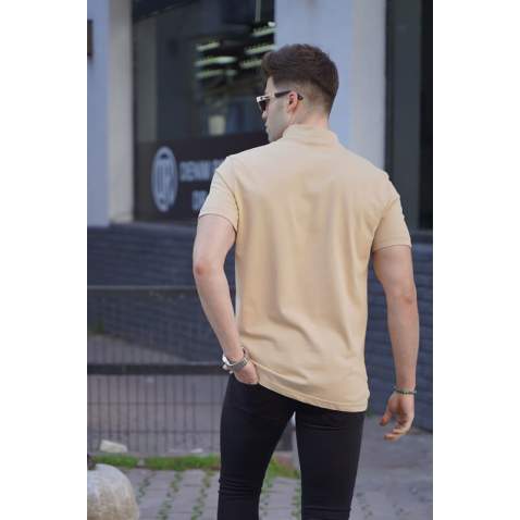 Men Beige T-Shirt 5858 - Bej