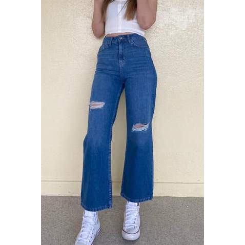 Women Blue Bell Bottom Jeans MG1519 - Mavi