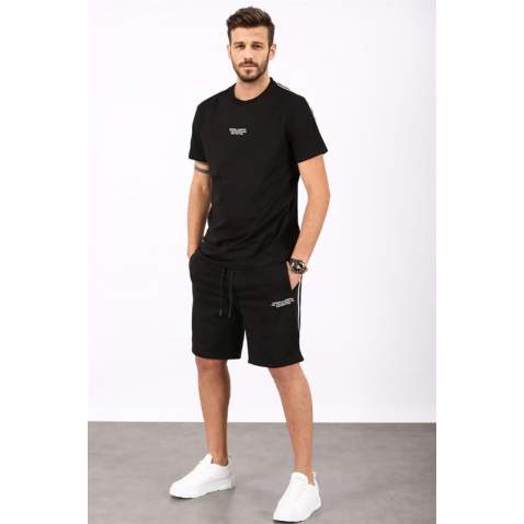 Madmext Men Oversize Black Shorts Set 5376 - Siyah