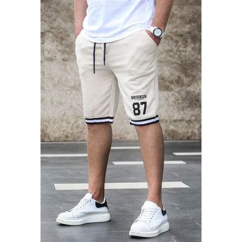 Madmext Men Regular Fit Beige Shorts 5405 - Bej