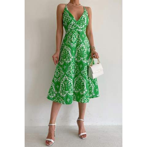 Green Designed Sheath Dress MG1537 - Yeşil