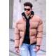 Men Camel Puffer Jacket - Camel