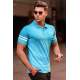 Madmext Men Turquoise Polo T-shirt 4984 - Turkuaz