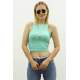 Mad Girls Mint Green Crop Top MG361 - Mint yeşili