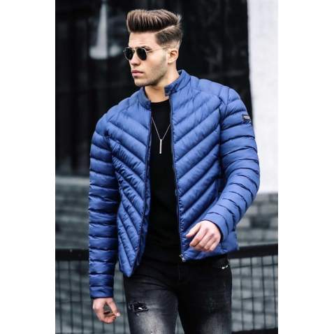 Madmext Men Indigo Puffer Jacket 5057 - İndigo