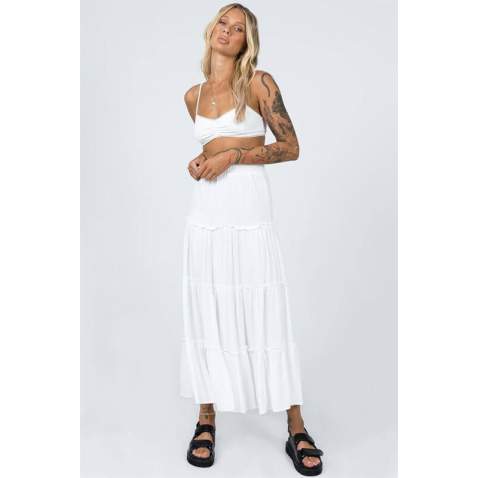 Mad Girls Pleated White Skirt MG1403 - Beyaz