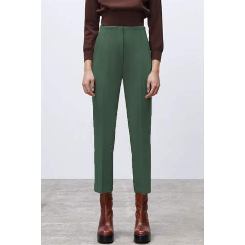 Mad Girls High Waist Green Trousers MG1331 - Haki