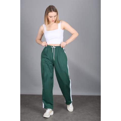 Mad Girls Green Bell Bottom Sweatpants MG1294 - Yeşil