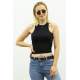 Mad Girls Black Crop Top MG361 - Siyah