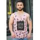 Madmext Pink Printed T-shirt for Men 4007 - Pudra