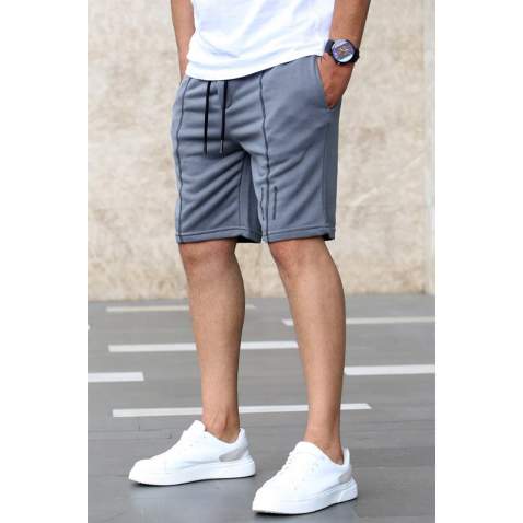 Madmext Men Smoke Gray Capri Shorts 4849 - Füme