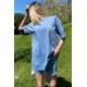 Women Printed Oversize Blue T-Shirt - Mavi