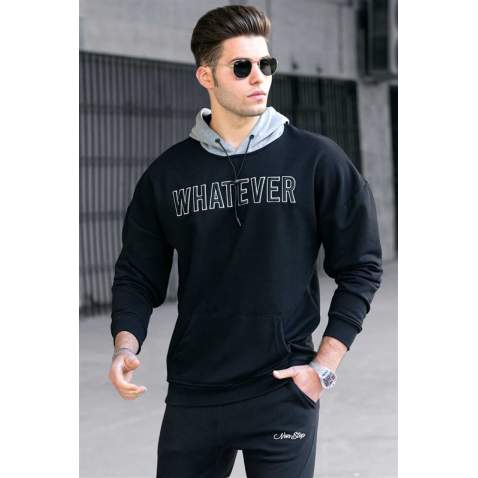 Madmext Black Hoodie Sweatshirt 4774 - Siyah