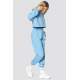 Mad Girls Blue Hooded Women Tracksuit Set MG467 - Mavi