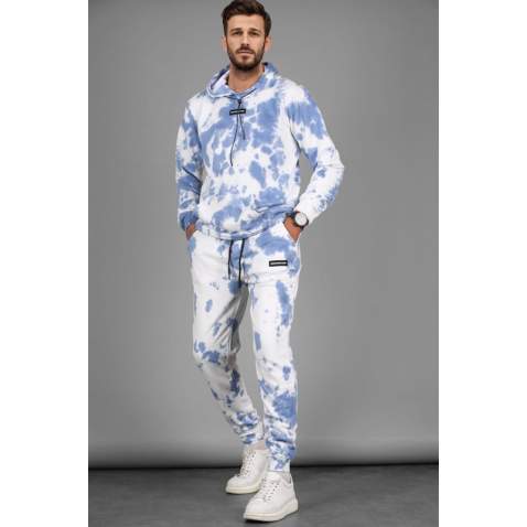 Madmext Blue Tie-Dye Men Tracksuit Set 4758 - Mavi