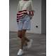 Mad Girls Ecru Striped Sweater MG1254 - Ekru