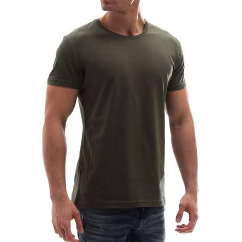 Madmext Men Khaki Plain T-shirt 3006 - Haki