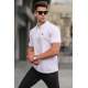 Men Designed White Polo T-Shirt 5889 - Beyaz