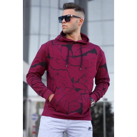 Madmext Men Maroon Hoodie Sweatshirt 5324 - Bordo