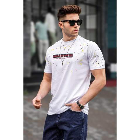 MMadmext Men Printed White T-shirt 5814 - Beyaz