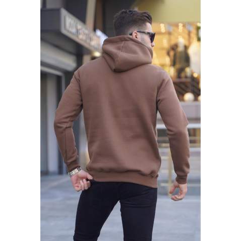 Madmext Men Brown Printed Sweatshirt 5340 - Kahverengi