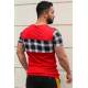 Madmext Red Plaid T-shirt for Men 3004 - Kırmızı