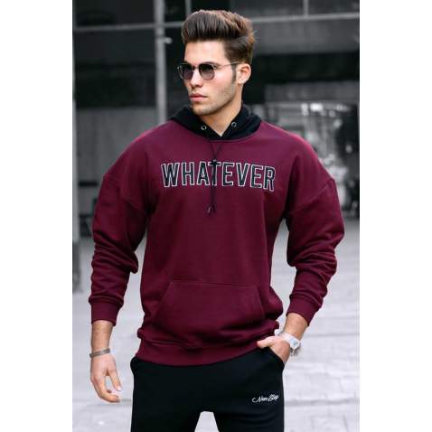 Madmext Maroon Hoodie Sweatshirt 4774 - Bordo