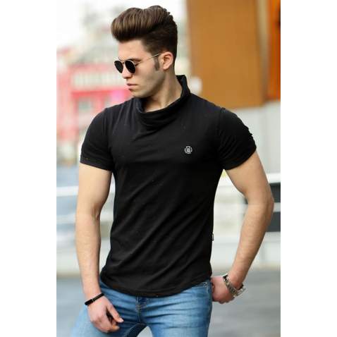 Madmext Black T-shirt for Men 4554 - Siyah