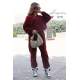 Maroon Polar Fleece Tracksuit MG1546 - Bordo