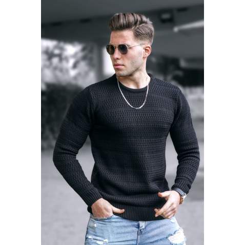 Madmext Black Sweater For Men 5181 - Siyah