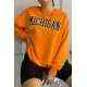 Mad Girls Printed Orange Sweatshirt MG785 - Turuncu