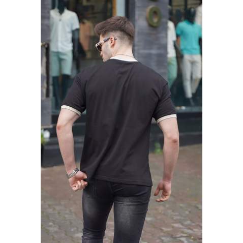 Men Black Basic T-Shirt 5859 - Siyah