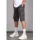 Smoke Gray Capri Shorts with Cargo Pockets 5473 - Füme