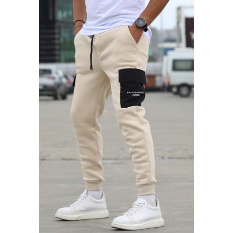 Light Beige Jogger Sweatpants 5475 - Açık bej