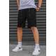 Men Basic Black Capri Shorts - Siyah