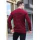 Maroon Striped Knitwear Sweater 5992 - Bordo