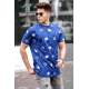 Madmext Men Printed Navy Blue T-Shirt 5392 - Lacivert