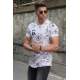 Madmext Placement Printed White T-shirt 2338 - Beyaz