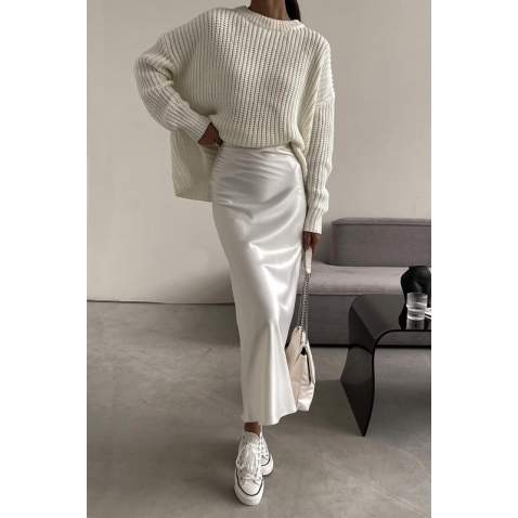 Mad Girls White Sweater MG1264 - Krem