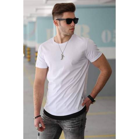 Madmext White Basic T-shirt for Men 4465 - Beyaz