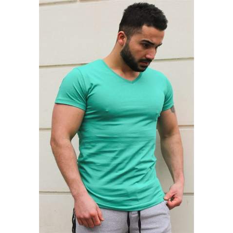 Madmext Green Basic T-shirt for Men 3005 - Yeşil