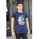 Madmext Navy Blue Printed T-shirt for Men 4016 - Lacivert