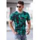 Madmext Green Printed T-shirt for Men 3087 - Yeşil