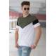 Madmext White Two-Tone T-shirt for Men 4476 - Beyaz